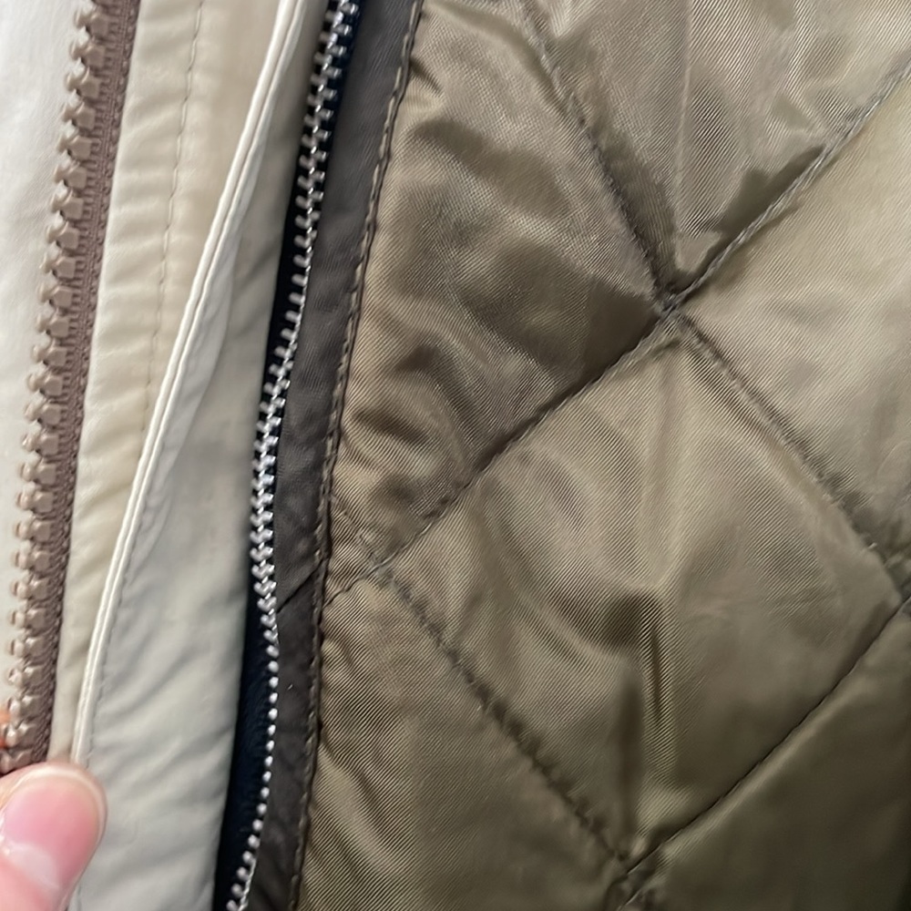 London Fog Men’s Small Tan Hooded Removable Liner Coat career Gorpcore hiking - Picture 8 of 9